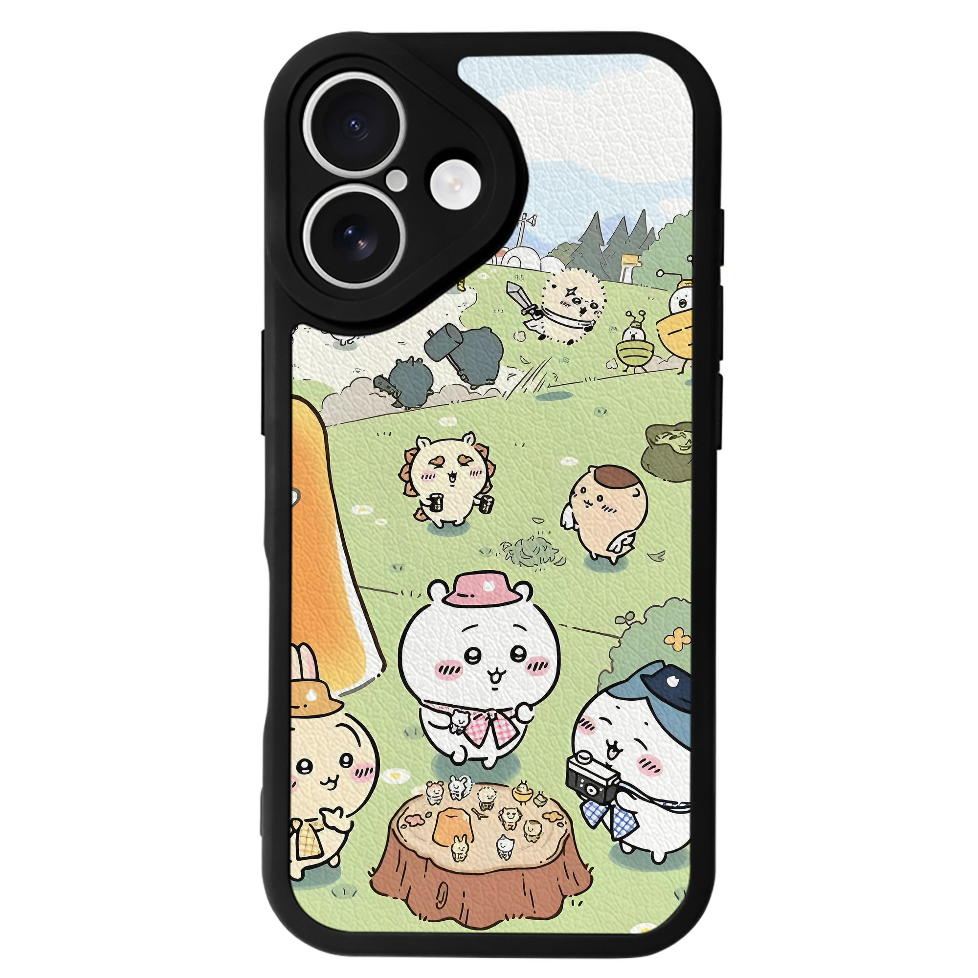 （画像用） ちいかわ Chii-kawa 【iPhone 16シリーズ対応】シリコンスマホケース（レザー調） 材質：シリコン